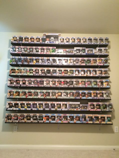 #Funko #Pop #Vinyl #Display Pop Display Ideas, Pop Vinyl Display, Funko Display Ideas, Funko Pop Display Ideas, Funko Pop Shelves, Funko Pop Display, Nerd Room, Vinyl Display, Figurine Display