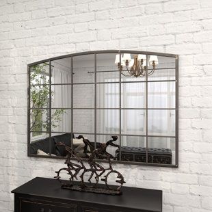 @SincerelySaraD x Pinterest Mirror Industrial, Metal Side Tables, Window Pane Mirror, Farmhouse Wall Mirrors, Arched Wall, Aspen Wood, Entryway Table Decor, Entryway Mirror, Contemporary Wall Mirrors