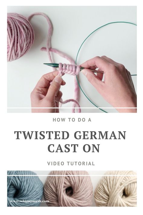 Twisted German Cast On Knitting, German Twisted Cast On Tutorials, German Twisted Cast On, Stretchy Cast On Knitting, Knitting Doodles, Knitting Tricks, Knitting Lessons, Knit Techniques, Yarn Tutorials