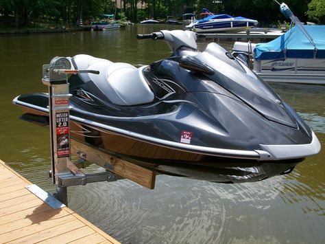 Mr. Lifter Jet Ski Watercraft lift from American Muscle Docks Boat Dock Ideas, Jet Ski Lift, Kayak Launch, Jet Ski Dock, Lake Toys, Dock Ideas, Boat Docks, Jet Skiing, Lake Dock