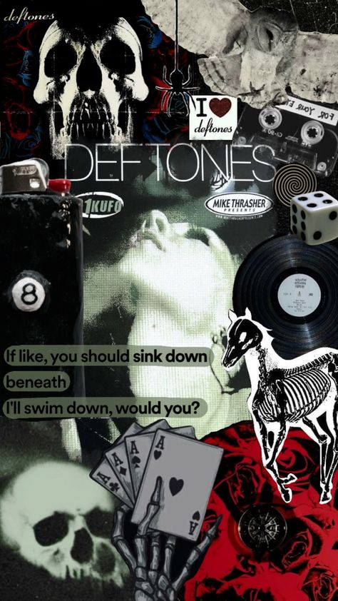 Deftones 4 life #deftonesfan #deftones #cherrywaves Aesthetic Dark Academia, Japanese Horror, Band Wallpapers, Lyric Poster, Diamond Eyes, Edgy Wallpaper, Collage Poster, Pretty Wallpaper Iphone, 4 Life