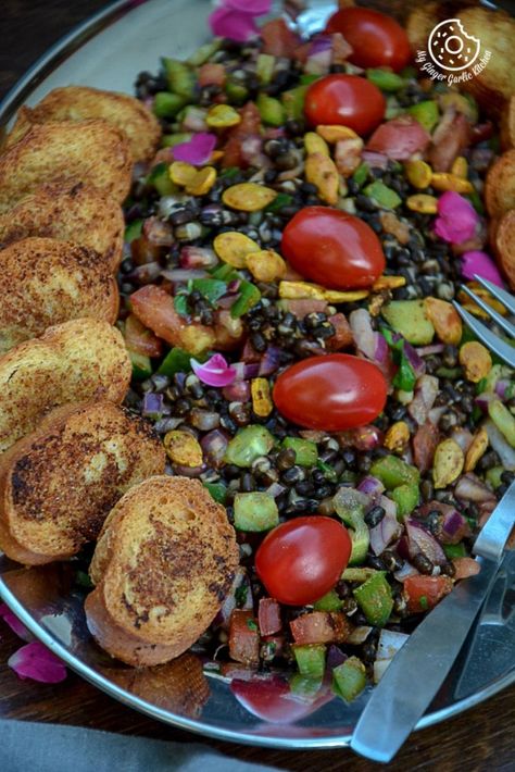 Whole Black Gram Sprouts with Oven Toasted Garlic Baguette Garlic Baguette, Healthy Proteins, Black Gram, Sprout Salad, Sprouts Salad, Chaat Masala, Healthy Protein, French Food, Base Foods