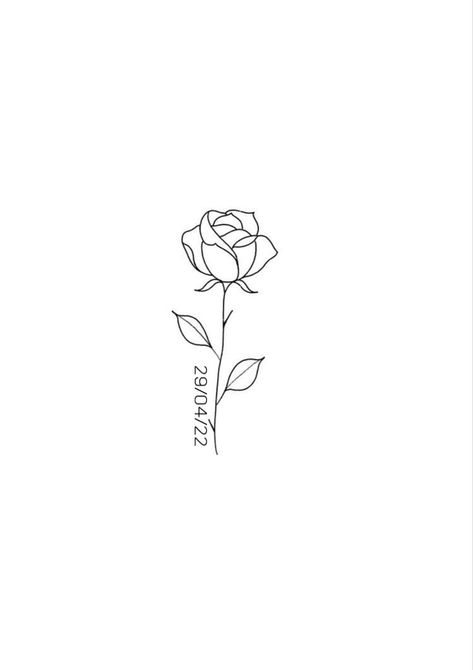 Simple Rose Tattoo, Getting A Tattoo, Tatuaje A Color, Minimalist Tattoos, Simple Rose, Memorial Tattoos, Rose Tattoos, Rose Tattoo, A Tattoo