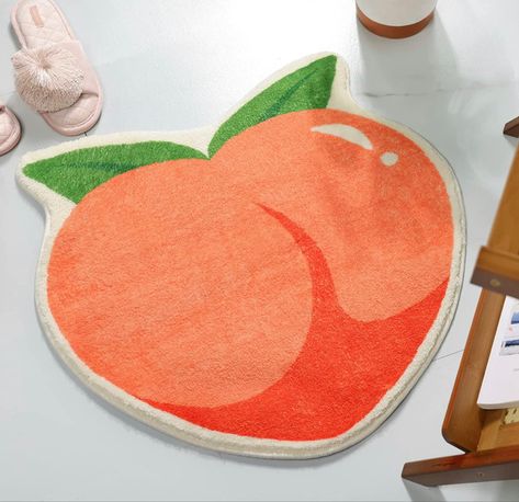 Peachy Clean Bath Mat, Fun Bath Mats, Bedroom Rug Size, Funky Bathroom, Funny Bedroom, Peach Bathroom, Small Bath Mat, Peach Rug, Cute Bath Mats