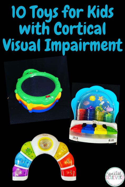 Are you looking for engaging toys for children with CVI? This blog post shares my 10 favorite CVI-friendly toys to keep kids engaged and interested in the toys they play with! Cortical Vision Impairment Activities, Sensory Tent, Cortical Vision Impairment, Cvi Activities, Stimulation Activities, Cortical Visual Impairment, Light Up Toys, Tactile Activities, Tactile Learning