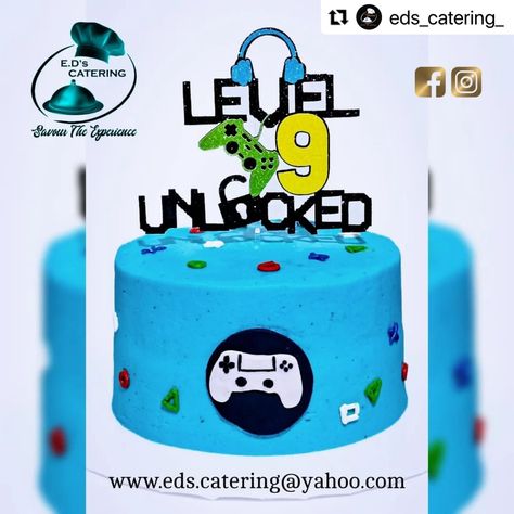 #Repost @eds_catering_ with @use.repost ・・・ Level 9 Unlocked with a vanilla sponge and caramel buttercream filling. Birthdays are better with cake. #birthdaycake #birthdayboy #cakestagram Level 11 Unlocked Birthday Cake, Gel Blaster Birthday Cake, Level 13 Unlocked Birthday Cake, Cake Batter Herbalife Shake, Controller Cupcake Cake, Caramel Buttercream, Vanilla Sponge, Buttercream Filling, Boy Birthday