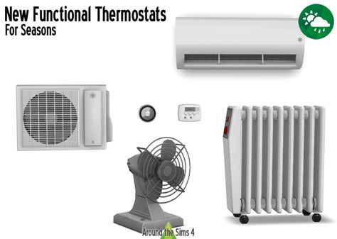 ATS4_object_thermostat_fanairconditioner_SEASONS  ATS4_object_thermostat_radiator_SEASONS  ATS4_object_thermostat_tablefan_SEASONS  ATS4_object_thermostat_wallairconditioner_SEASONS Around The Sims 4, Die Sims 4, The Sims 4 Pc, Sims 4 Clutter, Sims 4 Bedroom, Intimo Calvin Klein, The Sims 4 Packs, Sims 4 Game Mods, Sims 4 Expansions