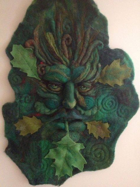 Tovad Ull, Felt Wall Hanging, Felt Pictures, Needle Felting Tutorials, Felt Leaves, Ornament Pattern, Wet Felt, Needle Felting Projects, Wool Art