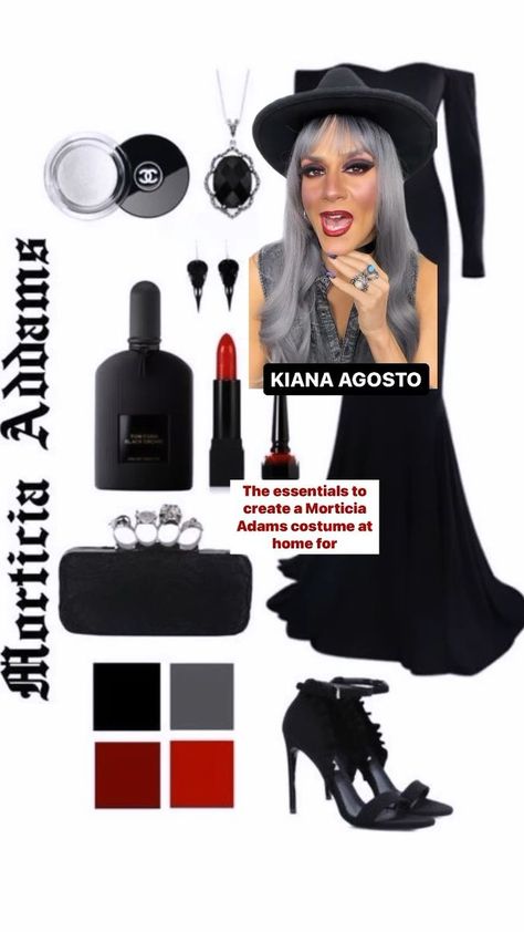 HOW TO:Mortician Addams Costume for Halloween💋🧛🏼‍♀️ #morticiaaddams #theaddamsfamily #Halloween #halloweenparty #halloweenvibes #costumeideas #cosplay | Kiana Agosto | Kiana Agosto · Original audio Mortician Addams, Morticia Addams, Costume For Halloween, Addams Family, Halloween Party, Halloween Costumes, Audio, Halloween