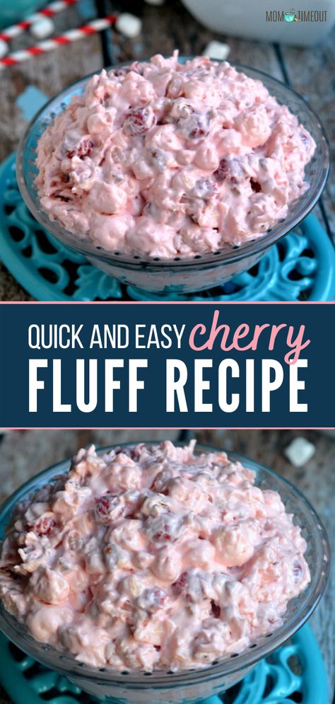 Pink Cherry Fluff Salad, Heavenly Pink Salad, Cherry Dump Salad, Pink Salad Recipe Cherry Fluff, Pink Stuff Recipe, Cherry Jello Dessert Recipes, Pink Fluff Dessert, Pink Fluff Salad Crushed Pineapple, Cherry Salad With Eagle Brand Milk