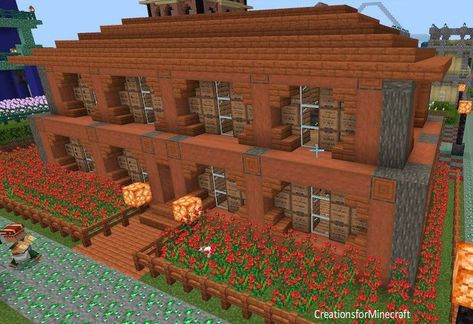 Mineraft savanna wood house, jungle wood, rose bush Minecraft Savanna House, Minecraft Acacia, House Jungle, Cute Minecraft Houses, Wood House, Rose Bush, Minecraft Houses, House In The Woods, Acacia Wood