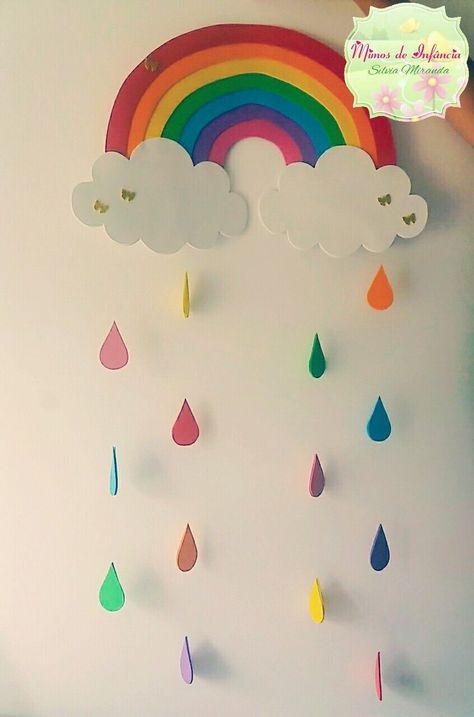 Rainbow Umbrella, Preschool Classroom Decor, Rainbow Crafts, Class Decoration, Diy Garland, School Decorations, Paper Crafts Diy Kids, Preschool Art, Diy Wedding Decorations