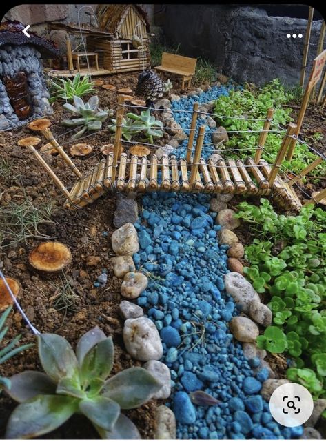 Kids Fairy Garden, Designing A Garden, Garden From Scratch, Fairy Tree Houses, Fairy House Crafts, Fairy Garden Furniture, Succulent Gardens, Fairy Village, Fairy House Diy