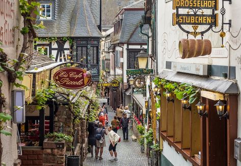 14 Most Scenic Small Towns in Germany Germany Village, Rudesheim Germany, Easter Vacation, German Town, German Wine, River Flowing, German Village, Europe Germany, Germany Map