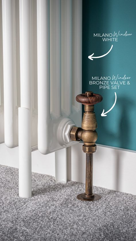 If you love cosy classic interiors and timeless vintage pieces, you will love our beautiful Milano Windsor column radiators and charming radiator valves. Tap to shop Windsor column radiators. #homedecor #homedecorideas #livingroomdecor Column Radiator Bedroom, Hall Panelling, Living Room Radiator, Vintage Radiator, Radiator Ideas, Bedroom Radiators, Radiators Living Room, Tall Radiators, Kitchen Radiator