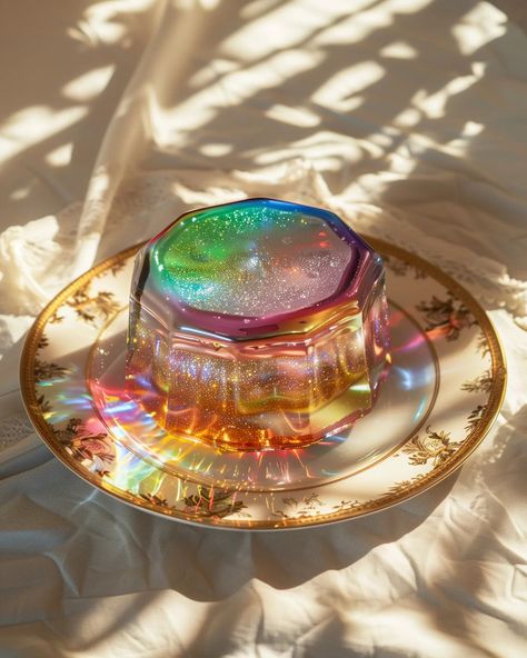 𝙅𝙀𝙇𝙇𝙊 𝘾𝘼𝙆𝙀 🍰 #Jello #JelloCake #SundayFunday #IridescentAIArt #IridescentArt #Iridescent #Glitter #Rainbow #Cake #haveaniceday #SundayFunday Jello Art, Jelly Food, Super Hiro, Cottagecore Crafts, Fairytale Food, Shiny Background, Rainbow Desserts, Jello Cake, Iridescent Art