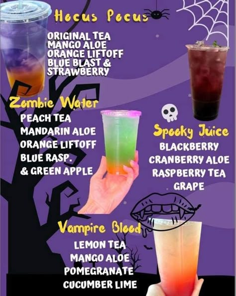 Herbalife Refresher Recipes, Herbalife Halloween Teas, Herbalife Tea Recipes Halloween, Loaded Teas Recipes Herbalife Halloween, Fall Loaded Tea Recipes, Halloween Loaded Tea Recipes, Halloween Herbalife Tea Recipes, Halloween Herbalife Shake, Halloween Loaded Tea