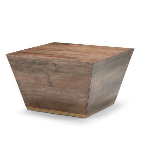 Simpli Home Abba Square Coffee Table - Walmart.com Cabin Great Room, Beach Home Design, Square Wood Coffee Table, Modern Square Coffee Table, Pedestal Coffee Table, Hangout Room, Airbnb Decor, Coffee Side Table, Ranch Exterior