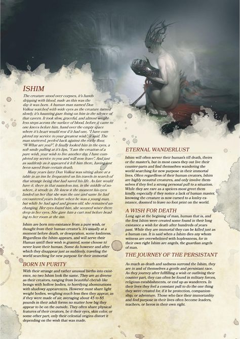 DnD 5e Homebrew — ”Compendium of Angels” excerpt part 3: Ishim Race... D&d Classes And Races, 5e Races, Dungeons And Dragons Races, D D Classes, Dnd Races, Dnd Classes, Dungeons And Dragons Classes, D D Monsters, Dnd 5e Homebrew