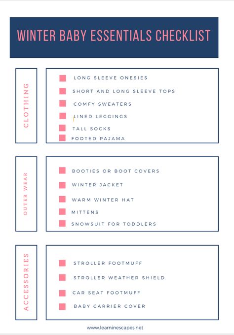 Newborn Clothes Checklist Winter, Winter Baby Must Haves, Winter Baby Essentials, Winter Baby Gear, Baby Packing List Travel, Newborn Clothes Checklist, Baby Travel Checklist, Newborn Essentials Checklist, Baby Packing List