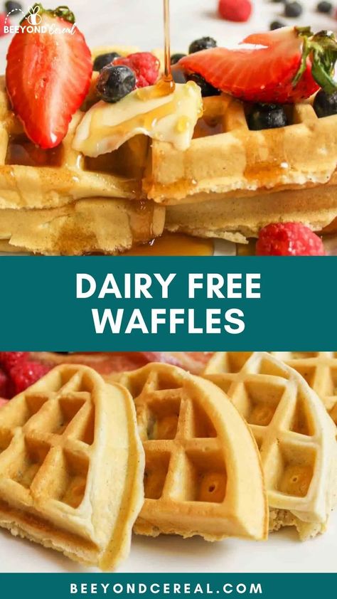 Waffle Recipe Almond Milk, Waffles Without Milk, Waffle Recipe Without Milk, Waffle Recipe No Milk, Waffle Mix Recipes, Easy Waffles, Dairy Free Waffles, Best Waffle Recipe, Easy Waffle Recipe