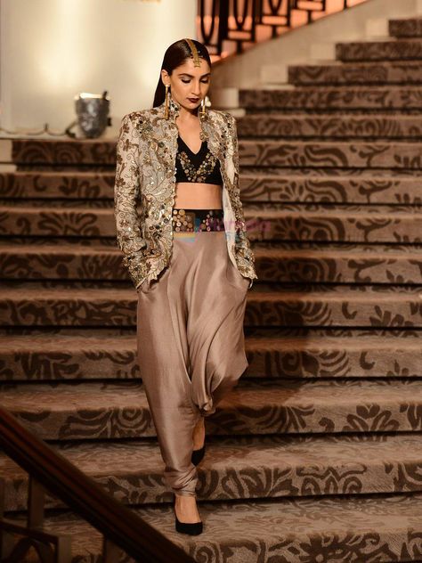 How To Wear Dhoti, Coronation Ideas, Co Ords Outfits Indian, Dhoti Saree, Western Outfits Men, Anamika Khanna, Latest Dress Design, Rohit Bal, Velvet Suit