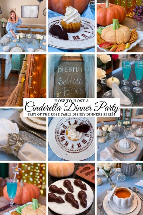 Everything you need to know (including recipes!) to host your very own Cinderella party. Cinderella Birthday Party For Adults, Royal Banquet Food, Cinderella Snack Ideas, Cinderella Dinner Party, Cinderella Dinner Ideas, Cinderella Inspired Food, Cinderella Movie Night Food, Cinderella Dinner And A Movie, Cinderella Food Ideas