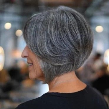 Salt And Pepper Hair Color, Pepper Hair Color, Pepper Hair, Wedge Haircut, Wedge Hairstyles, Salt And Pepper Hair, Bob Haircuts For Women, Haircut For Older Women, Haircuts For Women