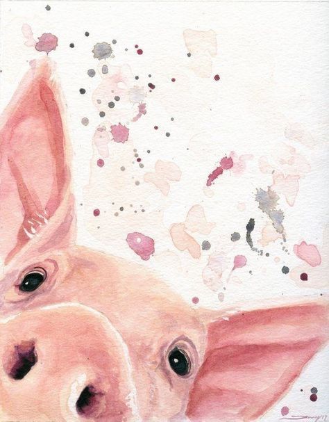 Vegan Decor, Pig Painting, Pig Decor, Pig Art, Soyut Sanat Tabloları, Farmhouse Wall Art, Canvas Gift, Canvas Decor, Arte Animal