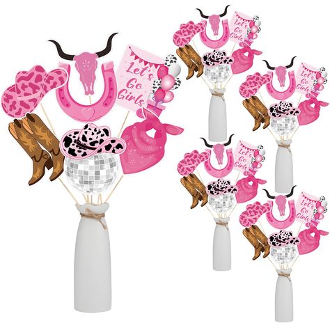 PRICES MAY VARY. Western Centerpieces: you will receive 35 sets of cowgirl centerpieces for tables, including 35 pieces of cowgirl cutouts in 7 delicate designs, 35 pieces of wooden sticks and 50 pieces of glue point dots; Sufficient quantity to meet your decorations demands Size Information: the cowgirl cutouts measure about 5.91 inches/ 15 cm, the wooden stick is about 11.81 inches/ 30 cm, you can paste and decorate these western centerpieces yourself, proper for vase, cake, pen container and Western Party Centerpieces Target, Cowbpy Hat Centerpiece Table, Western Party Centerpieces Amazon.com, Cowgirl Themed Birthday Party Amazon.com, Rodeo Party Main Table, Razorback Centerpiece Party Tables, Pink And Western Party, Western Theme Centerpieces Target, Nashville Bachelorette Party Table