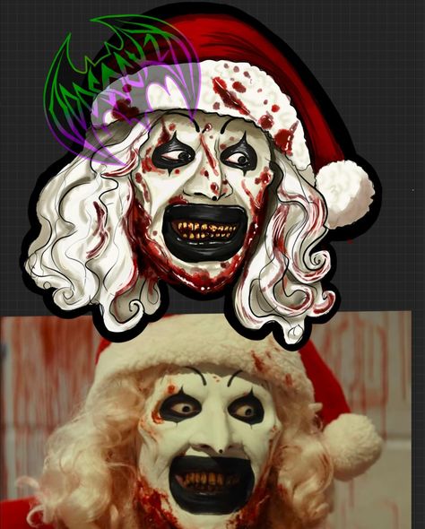 🪓🎅🤡Santa Art the clown🤡🎅🪓 ➡️➡️To see Details ➡️➡️ #terrifer #terrifer3 #arttheclown #arttheclownsterrifierfans #arttheclownfanart #fanart #conventionartist #halloween #horrorart #horrormovies #horroraddict #horrorjunkie #horrorcommunity #clown #clowncore #clownart #art #illustrator #illustration #spooky #creepy #bloody #santa #evilsanta #evilchristmas #chrismas #chrismasmovies #goth #alternative Art The Clown Santa, Art The Clown Fanart, Art The Clown Terrifier Tattoo, Art The Clown Terrifier, Moon Drawings, Art The Clown, Clown Horror, Clown Tattoo, Santa Art