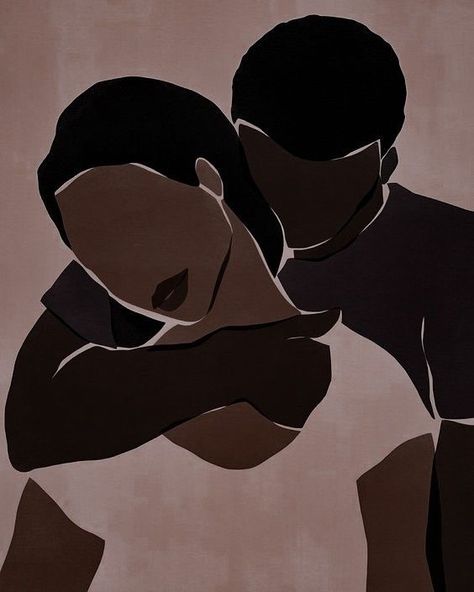 Black Couple Silhouette, Black Couple Illustration, Black Illustration, Black Couple Art, Black Couple, Black Art Painting, Black Artwork, Black Love Art, Love Illustration