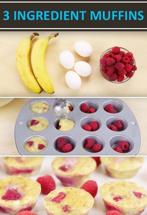 3 Ingredient Muffins, Flourless Muffins, Egg Muffins Recipe, Banana And Egg, Weaning Recipes, 3 Ingredient Recipes, Egg Muffins, Gordon Ramsay, 3 Ingredient