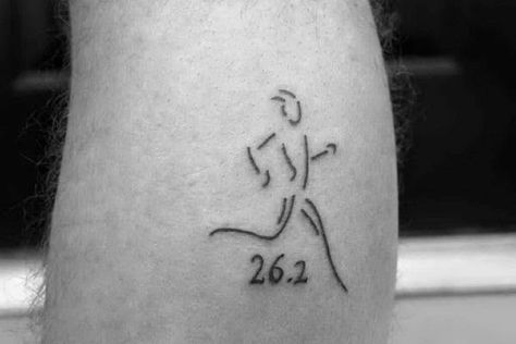 Top 40 Best 26.2 Tattoo Designs For Men - Running Marathon Ink Ideas Miles Tattoo, Marathon Tattoo, Running Tattoo, 2 Tattoo, Running Pace, Running Marathon, Tattoo Zeichnungen, Harry Potter Tattoos, Tattoo Designs For Men