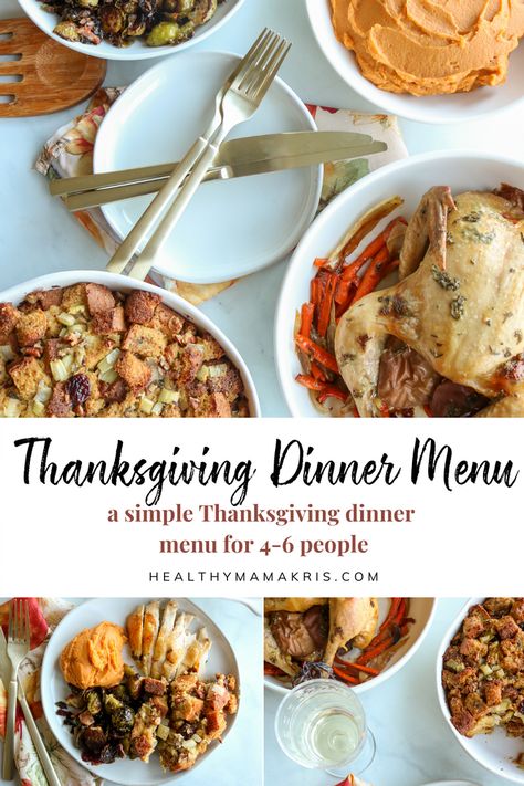 Thanksgiving Menu For 4, Small Thanksgiving Dinner For 6, Small Thanksgiving Dinner, Thanksgiving Food List, Easy Thanksgiving Menu, Thanksgiving Meal Plan, Small Thanksgiving, Easy Thanksgiving Dinner, Whipped Sweet Potatoes