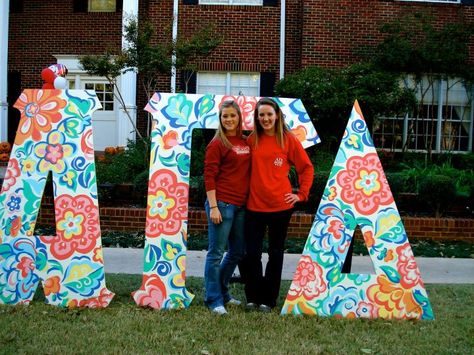 Floral - Alpha Gamma Delta Letters Sorority Decorations, Giant Letters, Delta Girl, Alpha Gam, Sorority Sugar, Sorority Letters, Alpha Omicron Pi, Tri Delta, Alpha Gamma Delta