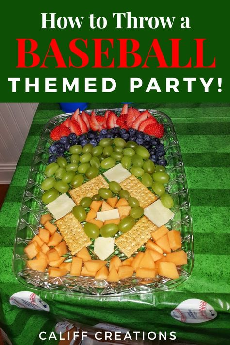 Do you have a baseball lover in your family? Throw them the best Baseball themed party with these ideas, complete with a full menu of baseball food! You'll be a hit with all these ideas. Read more or pin for later! Baseball Themed Appetizers, Food For Baseball Themed Party, Adult Baseball Theme Party, Baseball Food Ideas, Baseball Themed Food, Baseball Party Food, Baseball Food Party, Baseball Food, Baby Boy Baseball