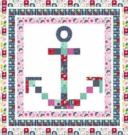 Quilt Inspiration: Free Pattern Day: Sailboats Anchor Quilt, Boat Quilt, Pixel Quilting, Nautical Quilt, Purl Bee, Flag Quilt, Nautical Flags, Baby Boy Quilts, Applique Templates