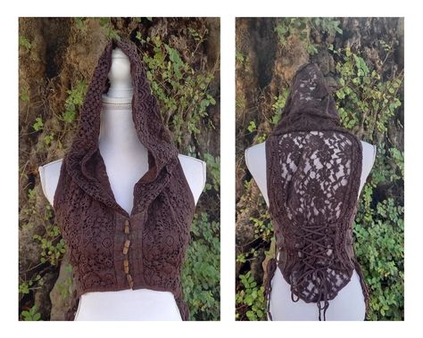 Burlesque Lace Vest, Fairy Hood Vest, Hoodie Vest, Bohemian Vest, Festival Vest, Gypsy Vest, Tribal Vest, Elven Jacket, Pixie Vest - Etsy UK Vest Hoodie, Lace Vest, Hoodie Vest, Hooded Vest, Knit Vest, Womens Vest, Festival, Etsy Uk, Knitting