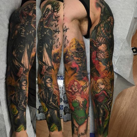 Batman Bats Tattoo, Batman Leg Tattoo, Batman Sleeve Tattoo, Bat Tats, Batman Tattoo Sleeve, Batman Sleeve, Marvel Tattoo Sleeve, Shane Tattoo, Batman Tattoos