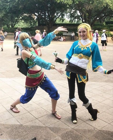 Outfits With White Sweatpants, Gerudo Link, Legend Of Zelda Characters, Link Cosplay, Botw Zelda, Princesa Zelda, Legend Of Zelda Costume, Zelda Cosplay, Duo Costumes