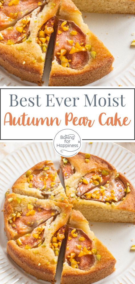 Great quick and super moist pear cake recipe. An absolute classic that will sweeten any gray autumn day - guaranteed! Pear Cake Recipes Easy, Pear Cakes, Pear Cake Recipes, Apricot Cake, Pear Crumble, Pear Tart, French Onion Chicken, Pear Cake, Canned Fruit