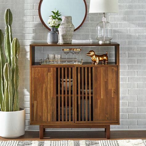 Lifestorey Vohl Slatted Pecan Finished Mid-century Sideboard - On Sale - Bed Bath & Beyond - 28653884 Future Furniture, Buffets And Sideboards, Mid Century Sideboard, Kitchen Nook, Drop Leaf Table, Coastal Furniture, Online Furniture Shopping, Best Dining, Furniture Deals