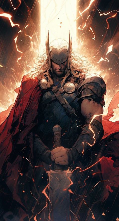 Thor Hammer Wallpaper, Thor Artwork, Thunder Hammer, Thor Comic Art, Xman Marvel, Thor Wallpaper, Thor Art, Thunder Bolt, Thor Comic