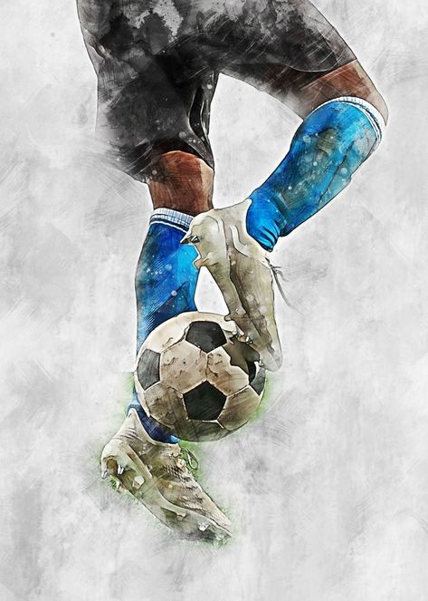 Football Paintings, Soccer Artwork, Football Artwork, Football Drawing, Football Posters, Sports Painting, Soccer Art, Football Illustration, Soccer Poster