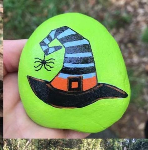 Witches Shoes, Handmade Pumpkins, Painted Bricks, Pebble People, Decorative Rocks, Rock Designs, Fall Rock, Egg Pattern, October Autumn