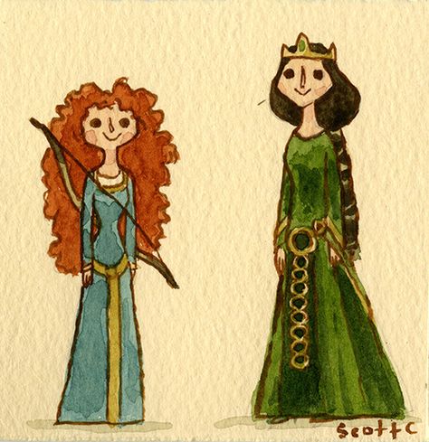 Scott Movie Art, Brave Art Disney, Great Showdowns Scott C, Scott Campbell Movie Art, Scott C Art Movies, Scott C Drawings, Scott C Art, Scott C Movie Art, Brave Drawing