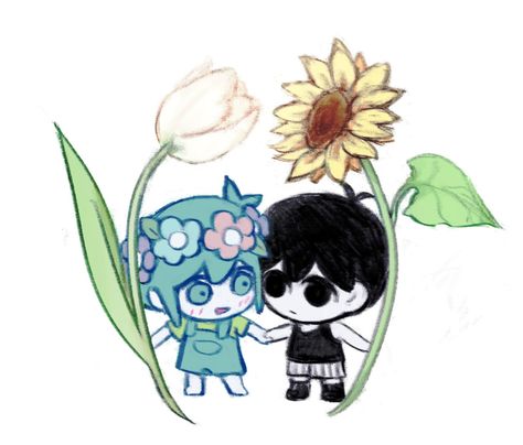 Sunny And Basil Official Art, Basil And Sunny Wallpaper, Basil Headspace, Basil X Sunny, Basil Pfp, Basil And Sunny, Sunny X Basil, Sunny And Basil, Basil Omori