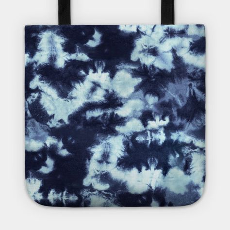 Dark Blue Splotchey Tie Dye Batik Wax Tie Die Print - Batik - Tote | TeePublic Blue And Black Tie Dye, Washed Tie Dye Cotton T-shirt, Dark Blue Tie Dye, Cotton Tie-dye Pre-washed T-shirt, Summer Tie Dye, Indigo Tie Dye, Print Tote, Shibori, Custom Tote