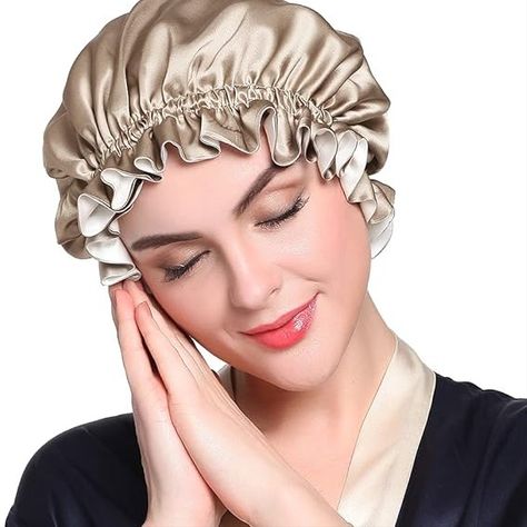 Keep Hair Straight Overnight, Sleep Hair, Silk Sleep Cap, Sleep Hairstyles, Diy Hair Scrunchies, Natural Beauty Treatments, Silk Bonnet, Violet Hair, Satin Bonnet